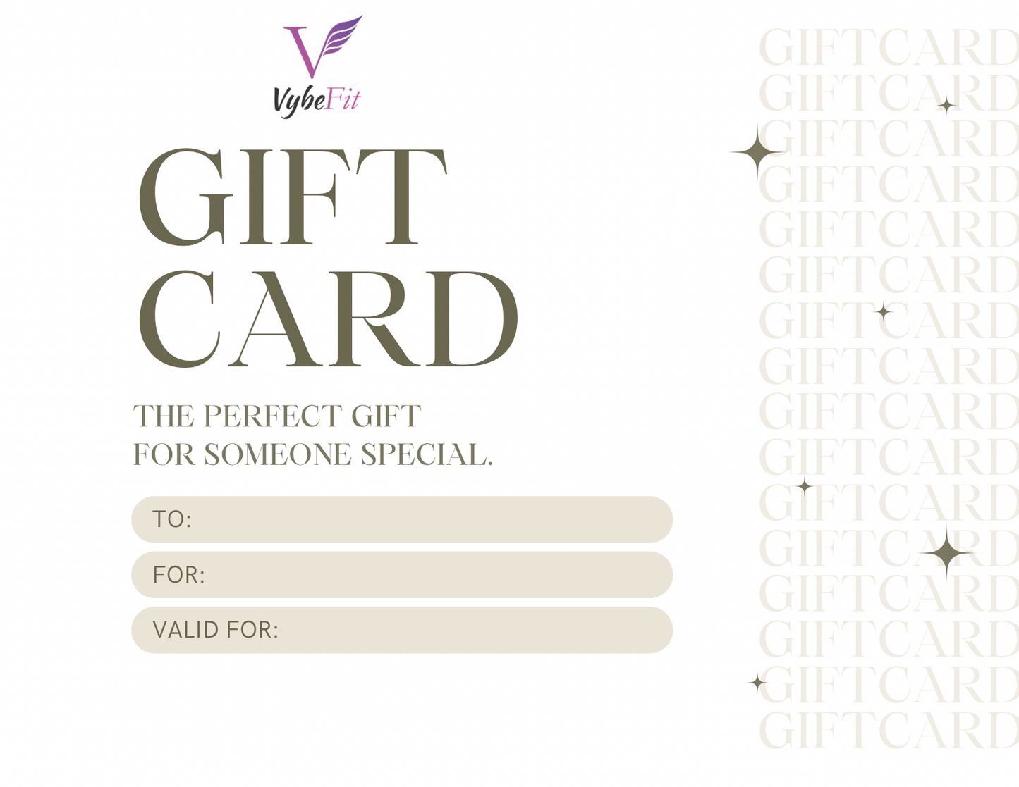 Tarjeta de regalo de VybeFit (Digital)